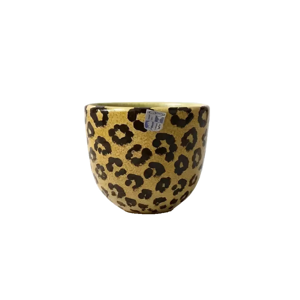 Koscherak Brothers KB Italy Vintage Ceramic Leopard Print Planter Pot Cachepot